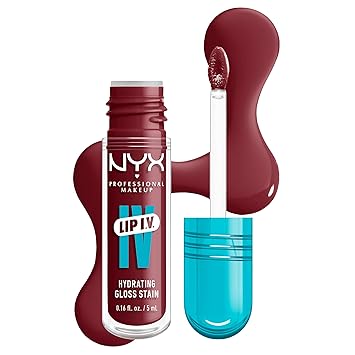 NYX PROFESSIONAL MAKEUP Lip IV - Tinte labial brillante hidratante con hidratación de 12 horas, goteo en rosa (rosa)