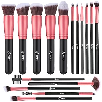 BESTOPE PRO Pinceles de maquillaje 16 piezas, juego de pinceles de maquillaje, brocha sintética premium para mezclar base, correctores en polvo, pinceles de maquillaje para ojos y cara, pinceles para