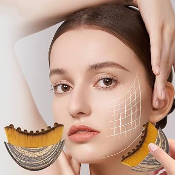 Nuevo cepillo linfático contorno facial, mentón y escultura facial diseñado para adaptarse con precisión y aliviar la fatiga, desintoxicación y elevación, mejora el brillo y la absorción de la piel (1