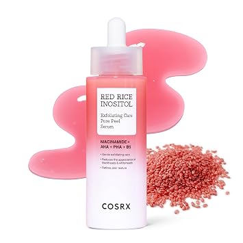 COSRX Tiro de cáscara de poros de arroz rojo, reducción del 94% en células muertas de la piel, removedor suave de puntos negros y exfoliante facial, minimizador de poros para cara con extracto de