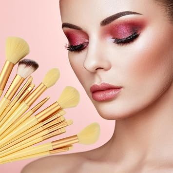 13Pcs Professional Makeup Brush Set - Soft and Fluffy Brushes for Foundation, Blush, Eyeshadow, and Contouring
