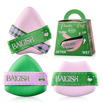 Juego de esponjas de maquillaje para corrector de base, esponjas suaves triangulares, licuadora, esponja sin látex para líquidos, crema y polvo, maquillaje sin costuras e impecable (verderosa, paquete de 3 unidades)