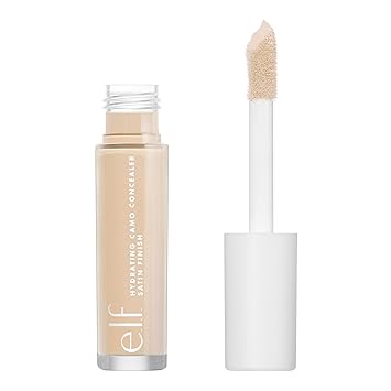 e.l.f. Corrector de camuflaje hidratante, cubre manchas y círculos debajo de los ojos, cobertura completa y ofrece un acabado satinado, vegano y libre de crueldad, marfil claro