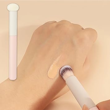 Multi-Function Concealer Brush for Blemishes, Highlighter and Contouring, Soft Sponge Makeup Brush for Precise Coverage(Pink)