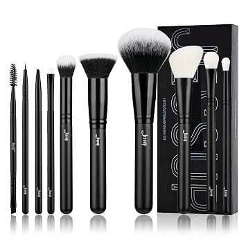 Jessup Juego de brochas de maquillaje 10 unids sombra de ojos delineador de