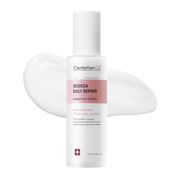 CENTELLIAN 24 Madeca Daily Repair Essence Lotion (3.38 fl oz) - Hidratación profunda y calmante para pieles sensibles, ligera, no irritante, cuidado de la piel coreano. TECA DERM, Centella Biome Water.