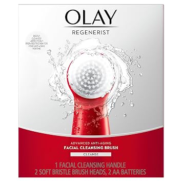 Olay Regenerist Cepillo de limpieza facial para exfoliar con 2 cabezales, juego de regalos para el Día de la Madre