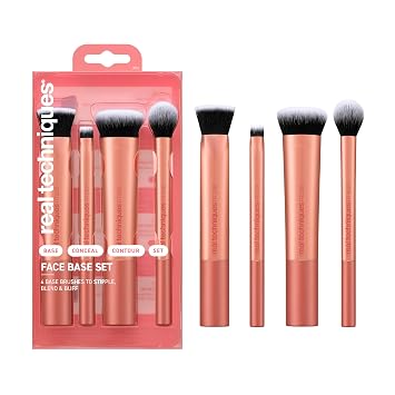 Real Techniques Face Base 4 Piece Makeup Brush Set for Foundation