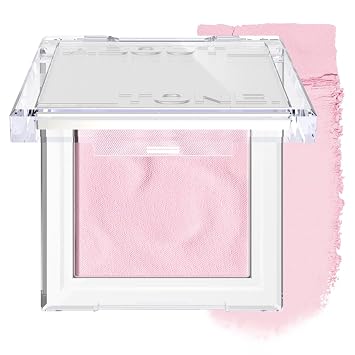ABOUT TONE Fluffy Wear Colorete – Rubor de mejillas en polvo prensado con acabado difuminador mate aireado y suave, mezclable y construible, maquillaje coreano vegano (07 rosa malvavisco)