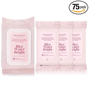 THE FACE SHOP Toallitas limpiadoras de arroz coreano - Toallitas de maquillaje desechables para todo tipo de piel