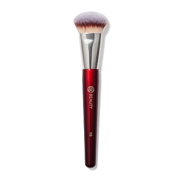 BK BEAUTY 115 Brocha de base de contorno mediano – Brocha contorneada para maquillaje líquido – Brochas de maquillaje de base – Cepillo facial para base líquida o crema