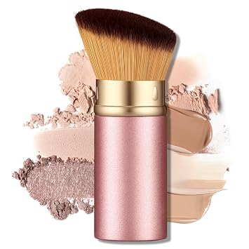 Brocha angulada de Kabuki con Desige retráctil para maquillaje