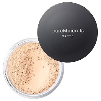 bareMinerals Base de maquillaje en polvo suelto mate original SPF 15, maquillaje facial en polvo mineral limpio, cobertura transparente a completa, reduce el brillo, sin talco, no comedogénico, vegano