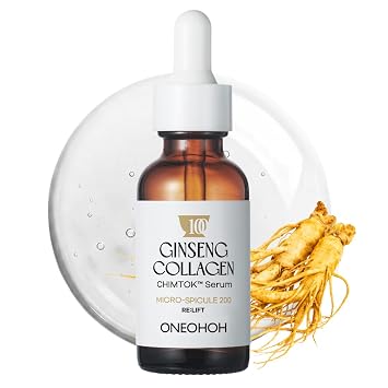 Suero de colágeno CHIMTOK™ de ginseng, suero reafirmante de microespículas para piel flácida, triple elasticidad y cuidado de levantamiento, suero facial coreano antienvejecimiento de rápida