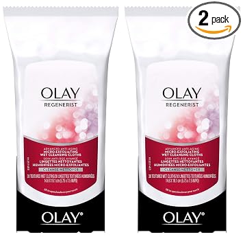 Olay Regenerist - Paños de limpieza húmedos microexfoliantes, 30 unidades (paquete de 2)