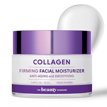 Hidratante facial diario de colágeno, hidratante, antienvejecimiento, reafirmante de la piel, probado por dermatólogos, belleza limpia, cuidado de la piel coreano sin crueldad animal para todo tipo de piel, 1.69 onzas líquidas