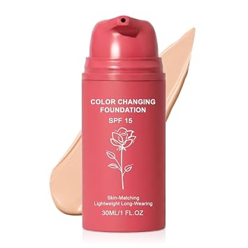 Base coreana que cambia de color para pieles maduras, ajuste automático del maquillaje que corrige el tono, base ligera hidratante para líneas finas y arrugas, 1.01 fl oz