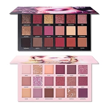 UCANBE Twilight Dusk & Aromas - Juego de 2 paletas de sombra de ojos color nude, brillo mate con purpurina prensada, polvo de mezcla altamente pigmentado, kit de sombra de ojos con textura de