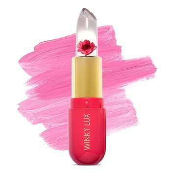 Winky Lux Bálsamo de flores - Bálsamo labial que cambia de color de pH, flor rosa