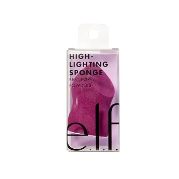 e.l.f. Esponja resaltadora y mezcladora, esponja de belleza para un acabado de enfoque suave, ideal para resaltador, base y corrector, vegana y libre de crueldad animal