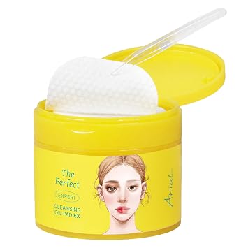 Ariul The Perfect Cleansing Oil Pads EX – Almohadillas de limpieza facial coreanas para eliminación de maquillaje, toallitas desmaquillantes con aceite suave con extractos de plantas, almohadilla hidratante de limpieza facial (60 hojas)