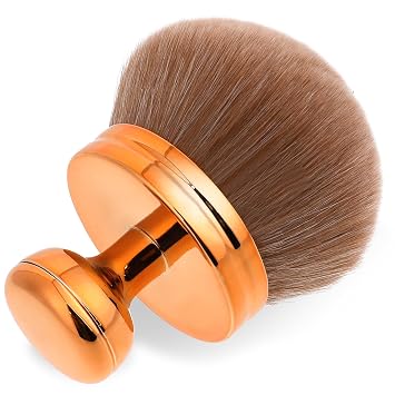 Qianyu Brocha de maquillaje corporal extra grande para autobronceador de piernas, aplicador de autobronceador, suave y ancha de cabeza redonda, cepillo de mezcla autobronceadora para base, protector