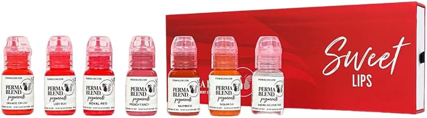 Perma Blend Sweet Lip - Juego de 6 unidades, color rosa y rojo, 0.5 onzas cada uno