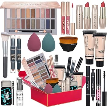 venshun Kit de maquillaje para mujeres, kit completo de maquillaje para adolescentes, kits de maquillaje para mujeres, adolescentes y niñas, incluye 20 colores de paleta de sombra de ojos, base de