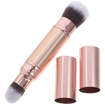 Beavorty Cepillo retráctil para polvo y corrector 2 en 1, oro rosa
