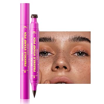 Beauty Glazed Bolígrafo de sello de pecas de doble punta – Maquillaje realista de pecas falsas con sello de esponja suave y punta de precisión – Marcador de pecas impermeable de larga duración para un