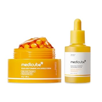 medicube Kojic Acid Capsule Brightening Duo: Crema y suero de cápsula de ácido kójico | Renovación del tono y rutina de cuidado radiante