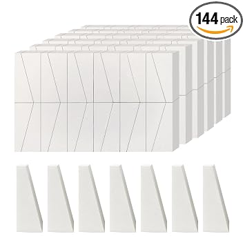 Wiko Paquete de 144 esponjas de maquillaje de espuma triangular sin látex