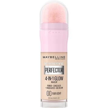 Maybelline New York Instant Age Rewind Instant Perfector 4 en 1 maquillaje con brillo - Primer, corrector, iluminador y crema BB en 1, piel/ligero, 0.68 fl oz