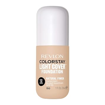 Revlon ColorStay - Base líquida de cobertura ligera, maquillaje hidratante de larga duración sin peso con SPF 35, cobertura ligera y media para manchas, manchas oscuras y textura desigual de la piel, 150 pulg, 1 onza líquida