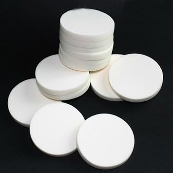 AKOAK 20pcs Redondo Maquillaje Facial Facial Esponja Suave Esponja Cosmética Puff Mujeres Señora Belleza Maquillaje Fundación Soplo Polvo (COLOR BLANCO/20)