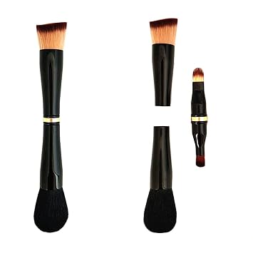 Sinide - Juego de brochas de maquillaje de viaje, 4 en 1, cepillo portátil para sombra de ojos, cepillo corrector, cepillo para rubor en polvo, mini juego de cosméticos faciales para polvo mineral,