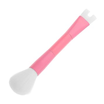 Double-ended Nose Contour Makeup Brush for Powder and Liquid Foundation, Pink U-shaped Highlighter and Concealer Brush for Precise Face Sculpting