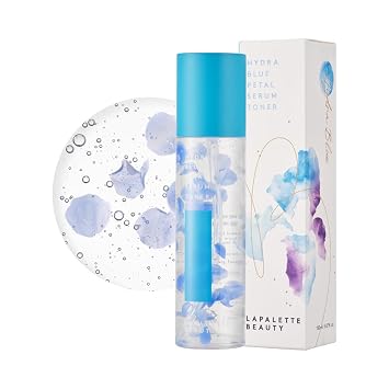 LAPALETTE Hydra Blue Petal Serum Toner | Pétalo de cápsula de hidrogel | Ácido hialurónico triple | Extracto de iris rico en antioxidantes | Piel seca y opaca | Hidratación e hidratación | Cuidado de
