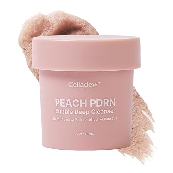 Peach PDRN Bubble Deep Cleanser con ácido succínico, limpiador facial para pieles sensibles, cuidado de la piel coreano (3.17 onzas líquidas)