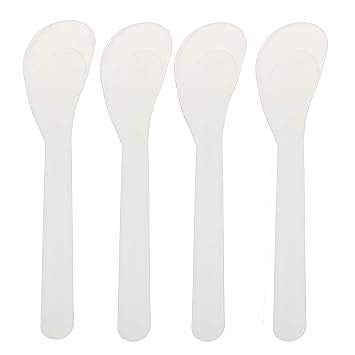 50 espátulas cosméticas de plástico transparente de alta calidad, cuchara de maquillaje, punta esmerilada, herramienta de belleza desechable y reutilizable para maquillaje, muestreo, mezcla de máscaras, loción y aplicación de crema