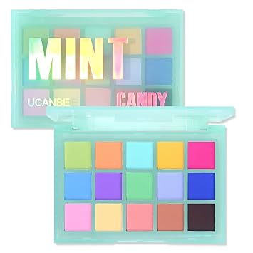 UCANBE Paleta de sombra de ojos de maquillaje mate colorida, paleta de sombra de ojos pastel de macarrón vibrante de 15 tonos, kit de bandeja de maquillaje de arco iris mezclable de alta pigmentación