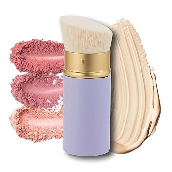 Cepillo retráctil para maquillaje facial para mezclar polvo crema líquida
