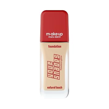 make up maruderm Base de larga duración de 1 fl oz – Base líquida semimate para una piel de aspecto suave – Maquillaje facial de cobertura edificable para una tez uniforme y de aspecto natural (3W)