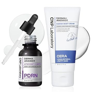 CNP Skin Recovery Duo - PDRN Active Boost Serum & Barrier Reset Cream, suaviza las líneas finas, fortalece la barrera de la piel, para pieles secas y sensibles, cuidado de la piel coreano