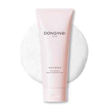 Donginbi Red Ginseng Micro Cleansing Foam - Lavado facial hidratante con ginseng rojo coreano, removedor de maquillaje no irritante, limpiador facial diario ligero y cremoso, limpiador de poros, 1.69