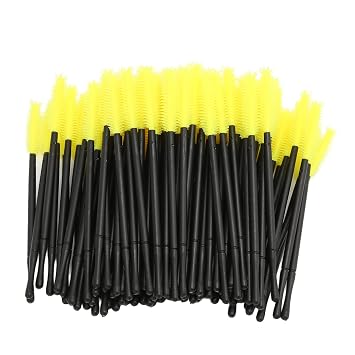 100pcs Disposable Eyelash Brush Set, Silicone Mascara Wands Applicator for Eyelashes and Eyebrows, Portable Makeup Brushes with Firm Handle for Home or Salon Use