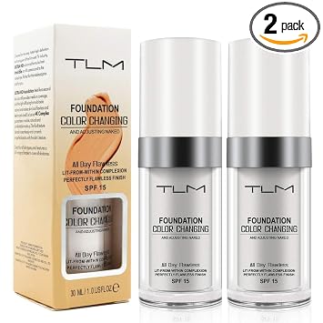 TLM - Base de maquillaje que cambia de color, base de maquillaje líquida hidratante para mujeres, funda correctora SPF15, protector solar, no grasa, larga duración