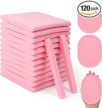 Luxiv Esponjas faciales comprimidas 120P XL, cojín de limpieza ovalado