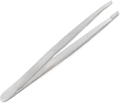 G.S Tweezers - Pinzas de punta cuadrada plana para cejas, acero inoxidable de grado alemán, depilación de cabello, facial