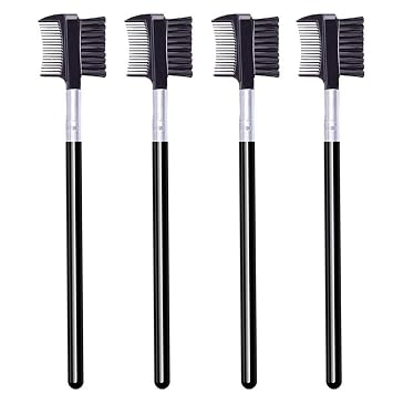 4 brochas y peine para cejas, peine de pestañas de maquillaje, cepillos portátiles para extensión de pestañas